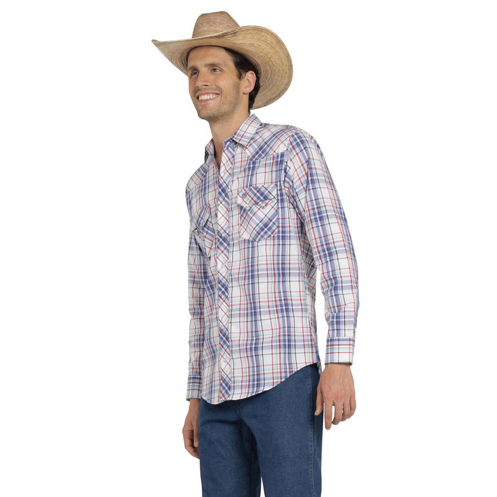 Foto 3 pulgar | Camisa Vaquera Wrangler Hombre Western Fashion Slim Manga Larga 948 Azul