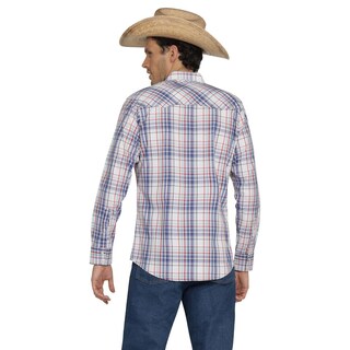 Foto 3 | Camisa Vaquera Wrangler Hombre Western Fashion Slim Manga Larga 948 Azul