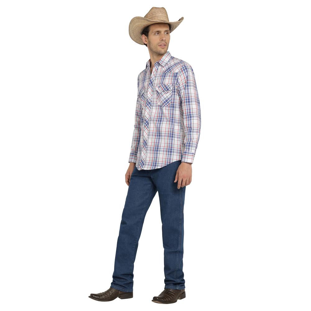 Foto 5 pulgar | Camisa Vaquera Wrangler Hombre Western Fashion Slim Manga Larga 948 Azul