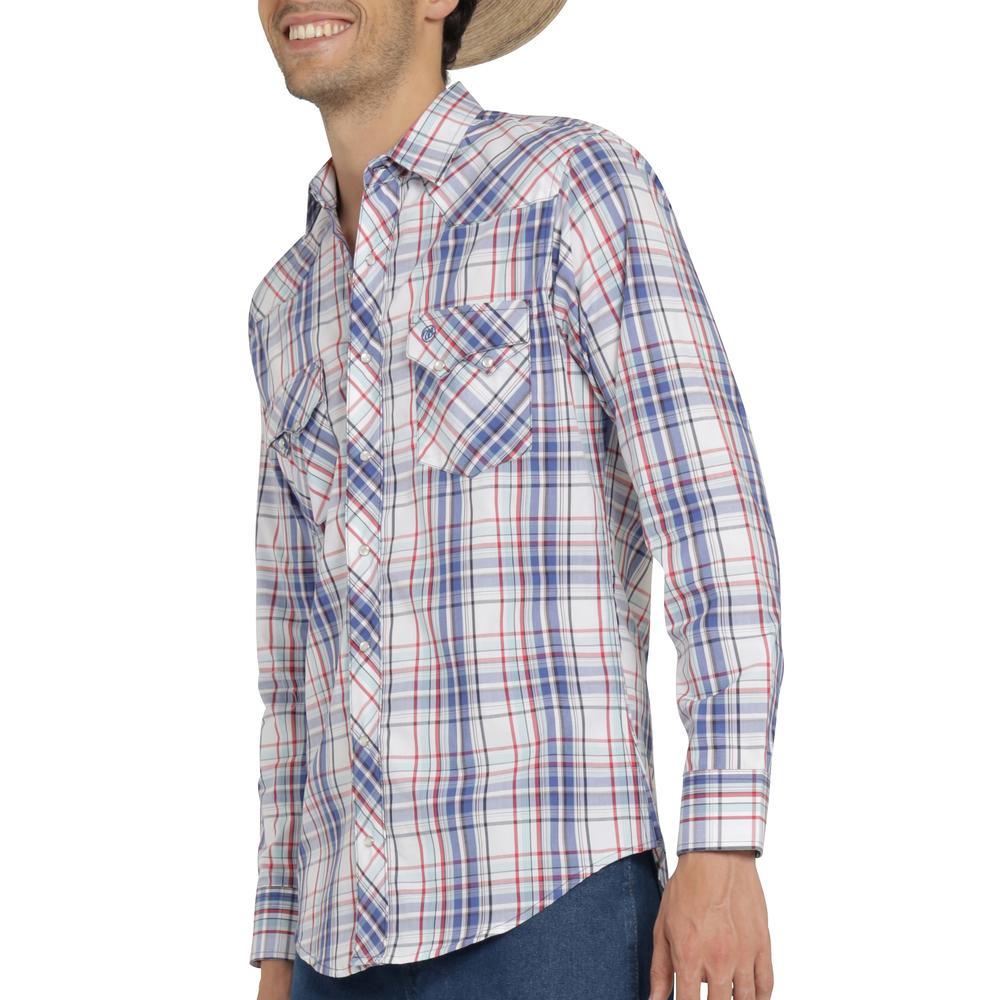 Foto 6 pulgar | Camisa Vaquera Wrangler Hombre Western Fashion Slim Manga Larga 948 Azul