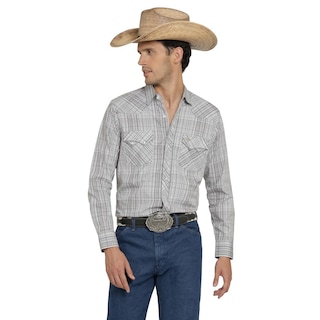 Foto 1 | Camisa Vaquera Wrangler Hombre Western Fashion Slim Manga Larga 930 Gris