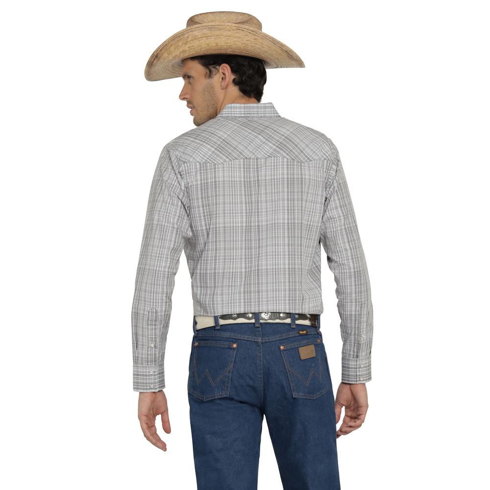 Foto 4 pulgar | Camisa Vaquera Wrangler Hombre Western Fashion Slim Manga Larga 930 Gris