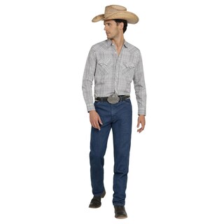 Foto 4 | Camisa Vaquera Wrangler Hombre Western Fashion Slim Manga Larga 930 Gris