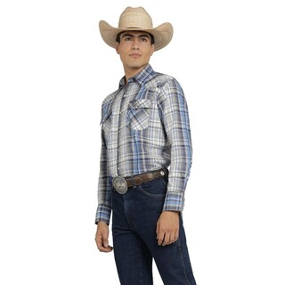 Foto 2 | Camisa Vaquera Wrangler Hombre Painted Desert Regular Manga Larga 492 Gris