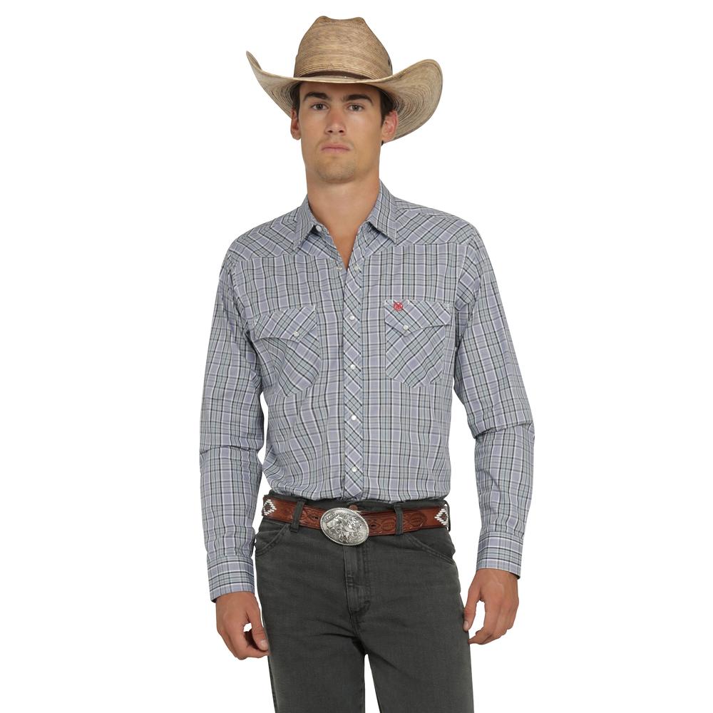 Foto 2 pulgar | Camisa Vaquera Wrangler Hombre Western Fashion Slim Manga Larga 451 Azul