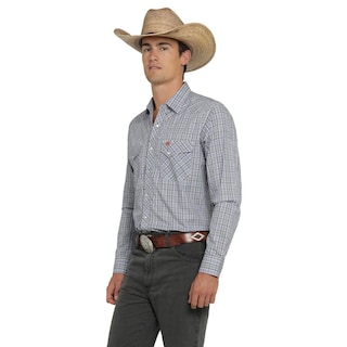 Foto 2 | Camisa Vaquera Wrangler Hombre Western Fashion Slim Manga Larga 451 Azul