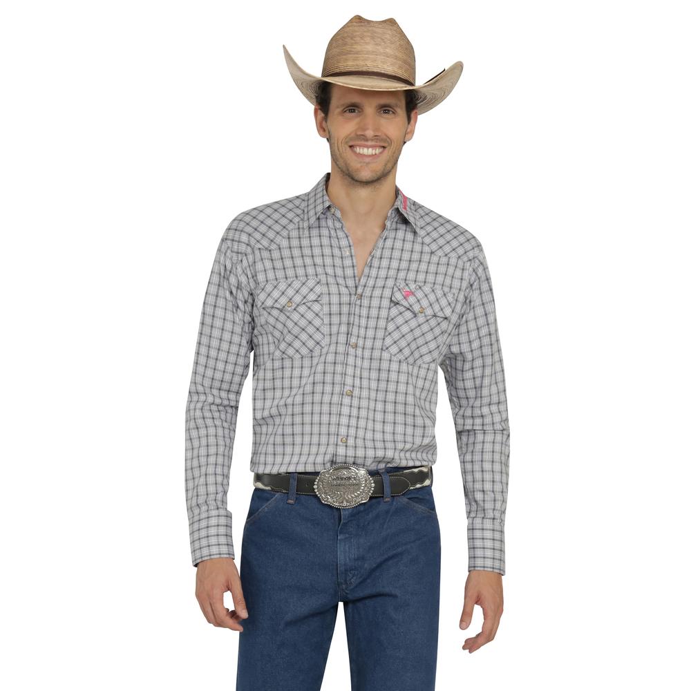 Foto 2 pulgar | Camisa Vaquera Wrangler Hombre Cuernos Chuecos Regular Manga Larga 918 Gris