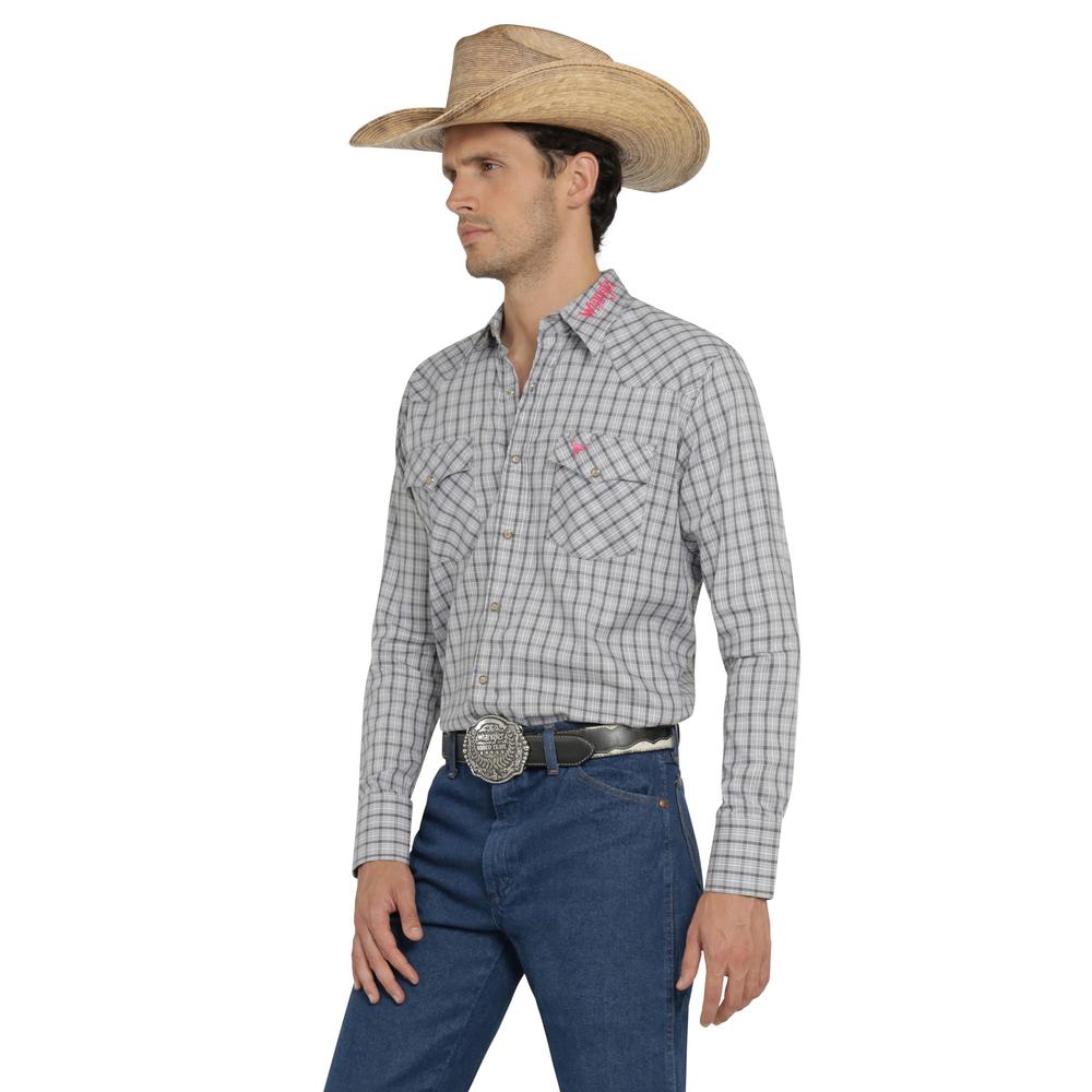 Foto 3 pulgar | Camisa Vaquera Wrangler Hombre Cuernos Chuecos Regular Manga Larga 918 Gris