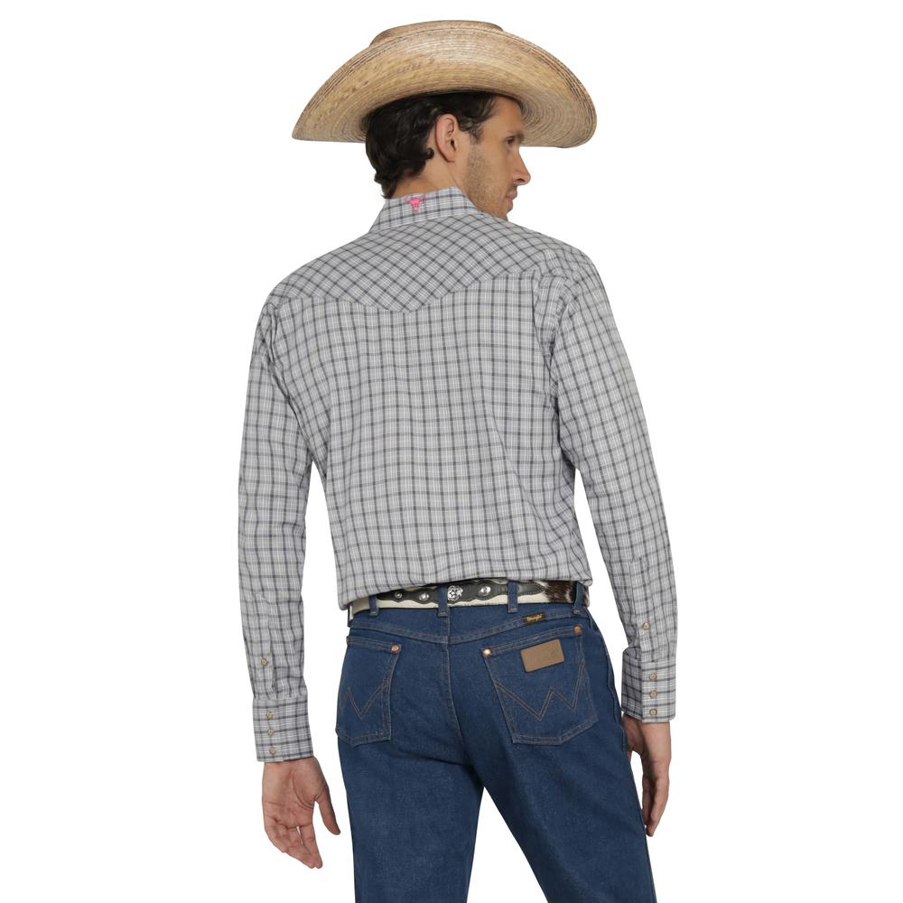 Foto 4 pulgar | Camisa Vaquera Wrangler Hombre Cuernos Chuecos Regular Manga Larga 918 Gris