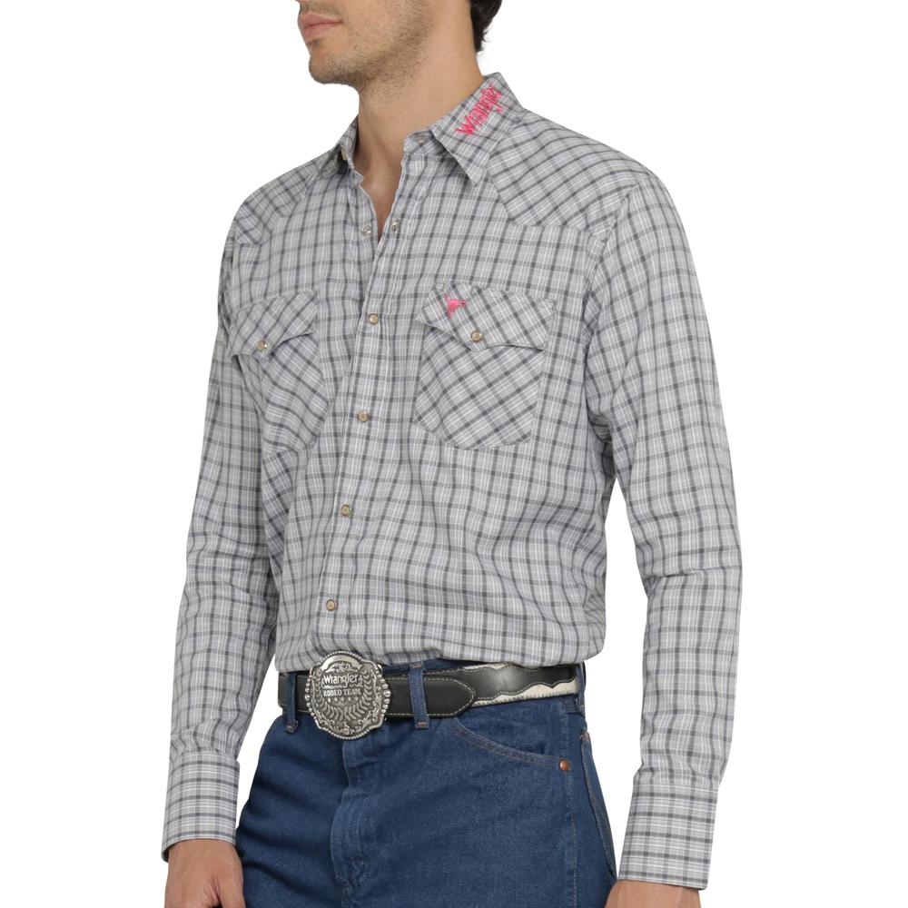 Foto 6 pulgar | Camisa Vaquera Wrangler Hombre Cuernos Chuecos Regular Manga Larga 918 Gris