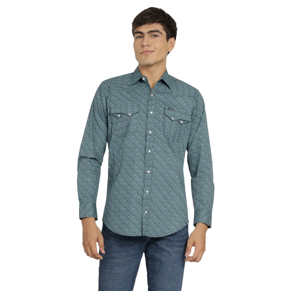 Foto 2 pulgar | Camisa Vaquera Wrangler Hombre 20 Extreme Slim Manga Larga 453 Verde