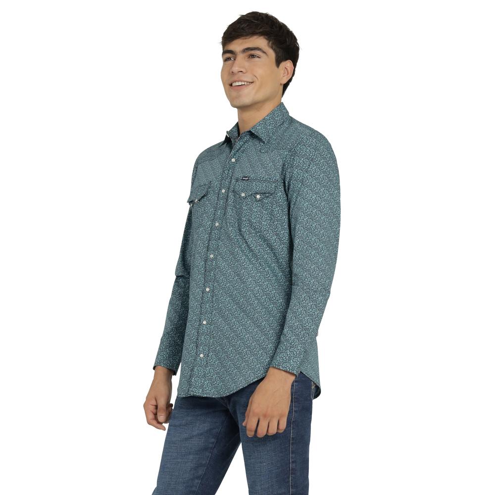 Foto 3 pulgar | Camisa Vaquera Wrangler Hombre 20 Extreme Slim Manga Larga 453 Verde
