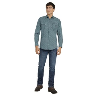 Foto 4 | Camisa Vaquera Wrangler Hombre 20 Extreme Slim Manga Larga 453 Verde
