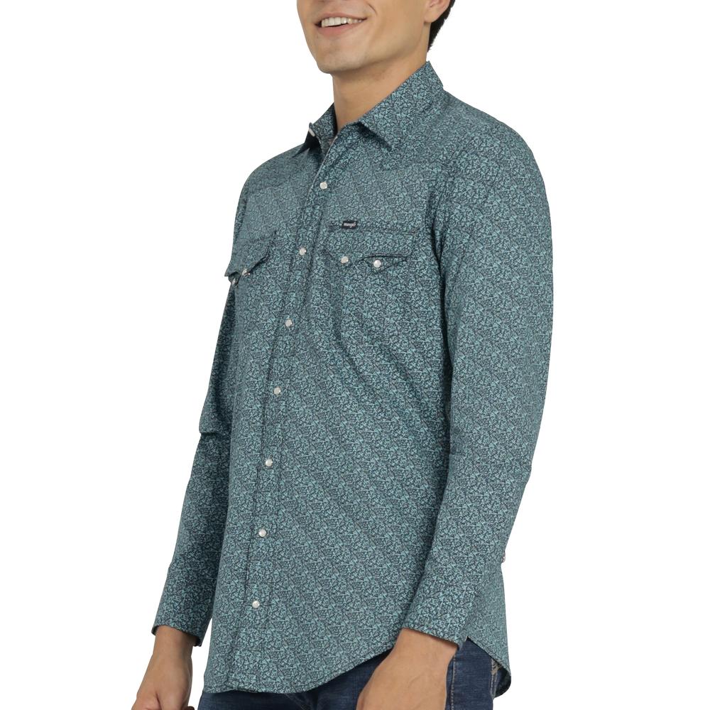 Foto 6 pulgar | Camisa Vaquera Wrangler Hombre 20 Extreme Slim Manga Larga 453 Verde