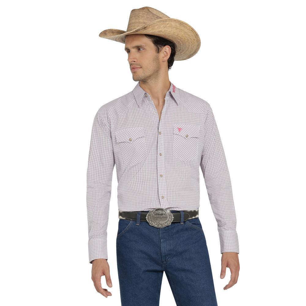 Camisa Vaquera Wrangler Hombre Cuernos Chuecos Regular Manga Larga 871 Rojo