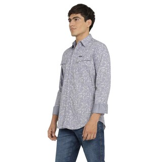 Foto 2 | Camisa Vaquera Wrangler Hombre Retro Slim Manga Larga 512 Gris