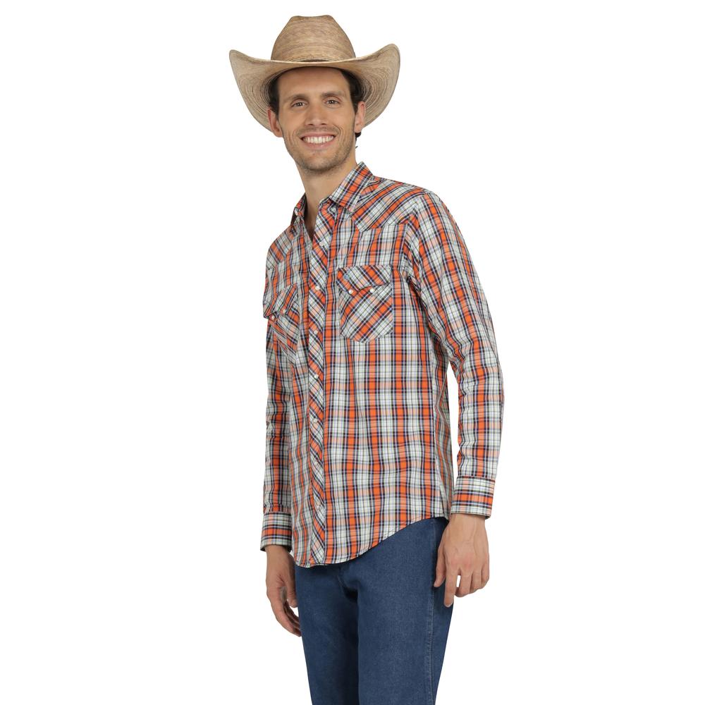 Foto 3 pulgar | Camisa Vaquera Wrangler Hombre Western Fashion Slim Manga Larga 929 Gris
