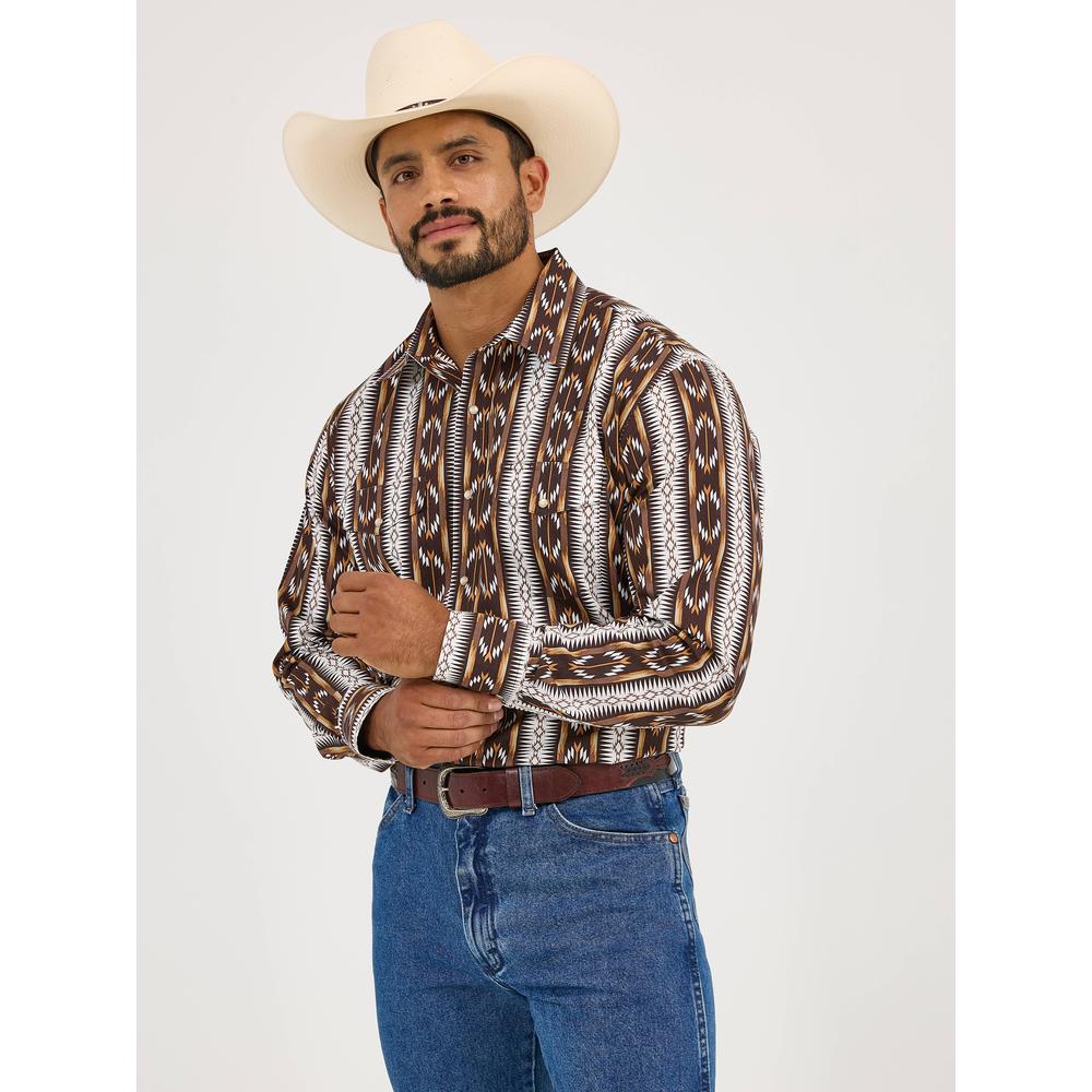 Foto 2 pulgar | Camisa Vaquera Wrangler Hombre Checotah Regular Manga Larga 909 Cafe