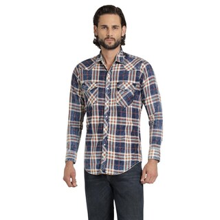 Foto 1 | Camisa Vaquera Wrangler Hombre Retro Slim Manga Larga 529 Azul