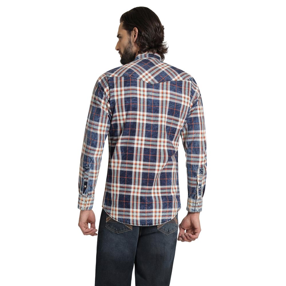 Foto 4 pulgar | Camisa Vaquera Wrangler Hombre Retro Slim Manga Larga 529 Azul