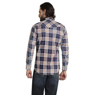 Foto 3 | Camisa Vaquera Wrangler Hombre Retro Slim Manga Larga 529 Azul