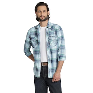 Foto 1 | Camisa Vaquera Wrangler Hombre Retro Slim Manga Larga 530 Verde