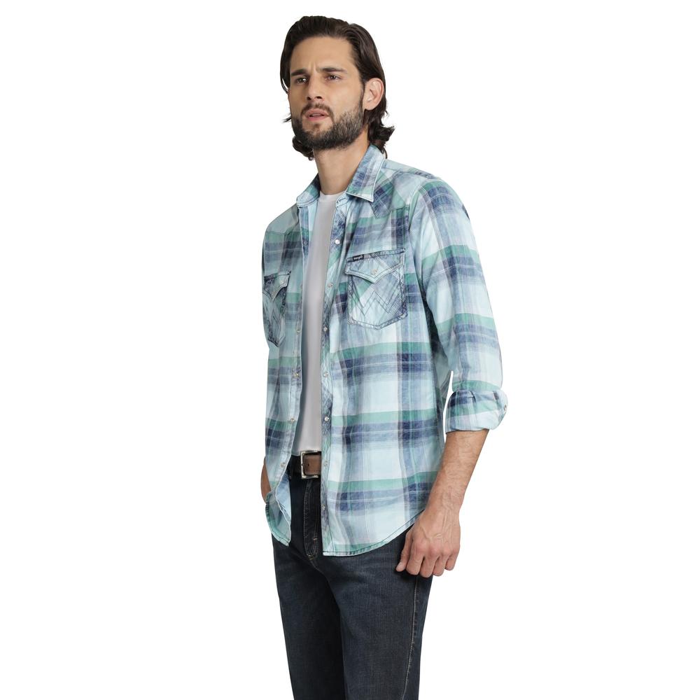 Foto 3 pulgar | Camisa Vaquera Wrangler Hombre Retro Slim Manga Larga 530 Verde