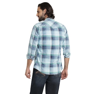 Foto 3 | Camisa Vaquera Wrangler Hombre Retro Slim Manga Larga 530 Verde