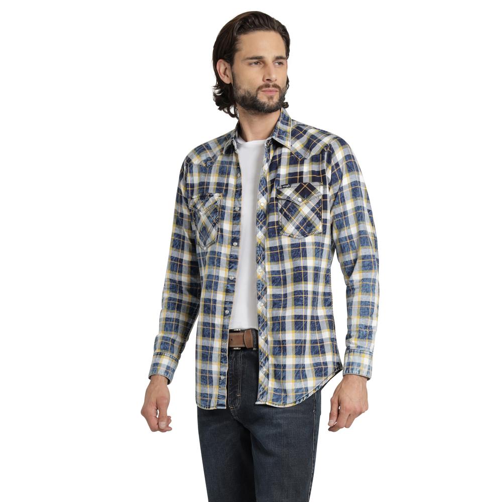 Foto 2 pulgar | Camisa Vaquera Wrangler Hombre Retro Slim Manga Larga 532 Azul