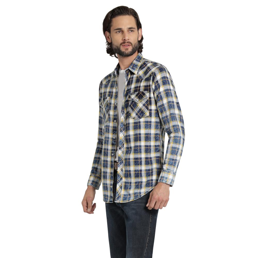Foto 3 pulgar | Camisa Vaquera Wrangler Hombre Retro Slim Manga Larga 532 Azul