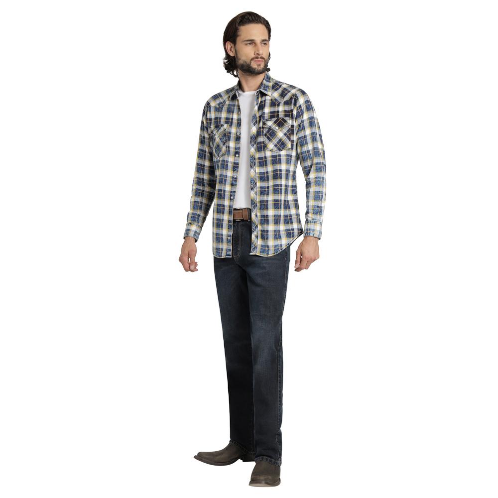 Foto 5 pulgar | Camisa Vaquera Wrangler Hombre Retro Slim Manga Larga 532 Azul