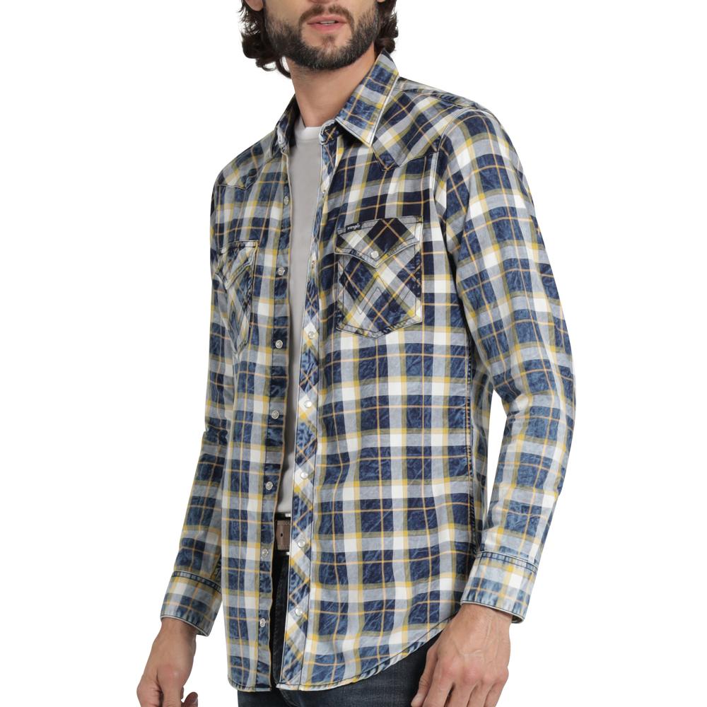 Foto 6 pulgar | Camisa Vaquera Wrangler Hombre Retro Slim Manga Larga 532 Azul
