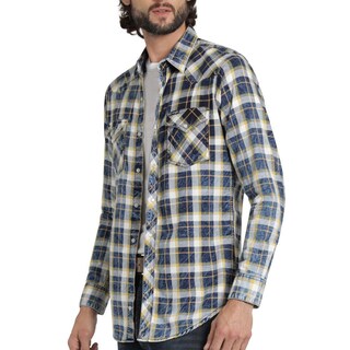 Foto 5 | Camisa Vaquera Wrangler Hombre Retro Slim Manga Larga 532 Azul