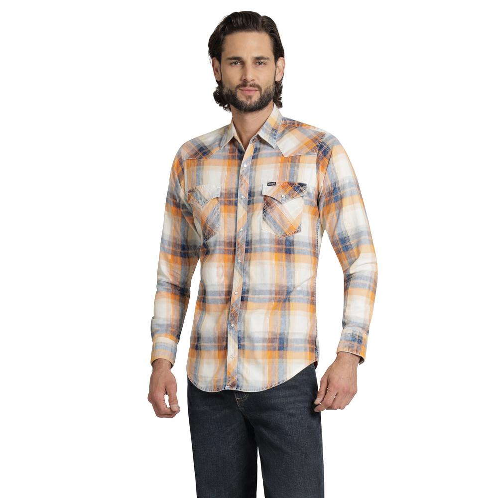 Foto 2 pulgar | Camisa Vaquera Wrangler Hombre Retro Slim Manga Larga 531 Naranja