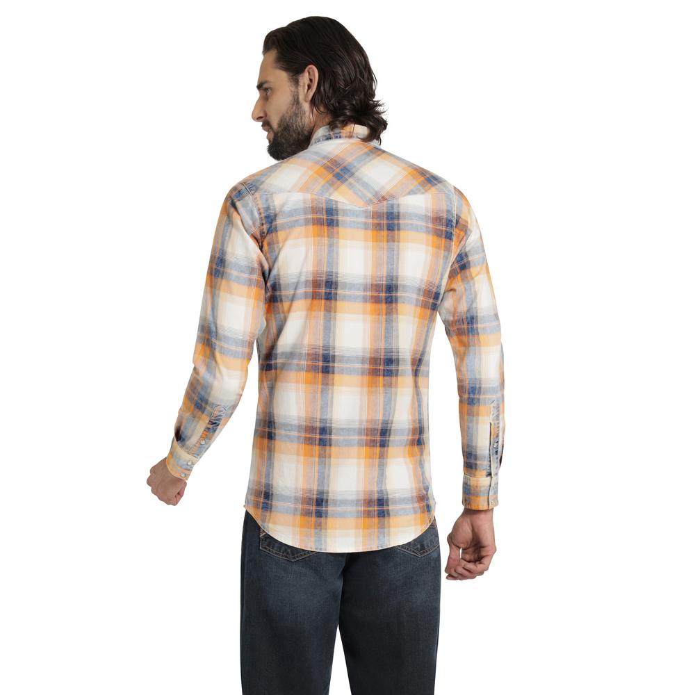 Foto 4 pulgar | Camisa Vaquera Wrangler Hombre Retro Slim Manga Larga 531 Naranja