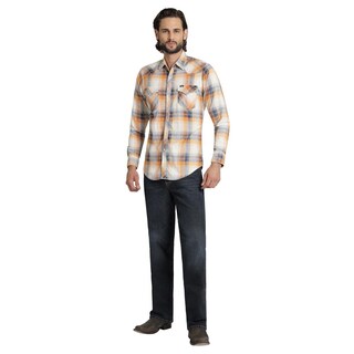 Foto 4 | Camisa Vaquera Wrangler Hombre Retro Slim Manga Larga 531 Naranja