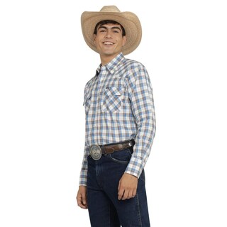 Foto 2 | Camisa Vaquera Wrangler Hombre Painted Desert Regular Manga Larga 525 Azul