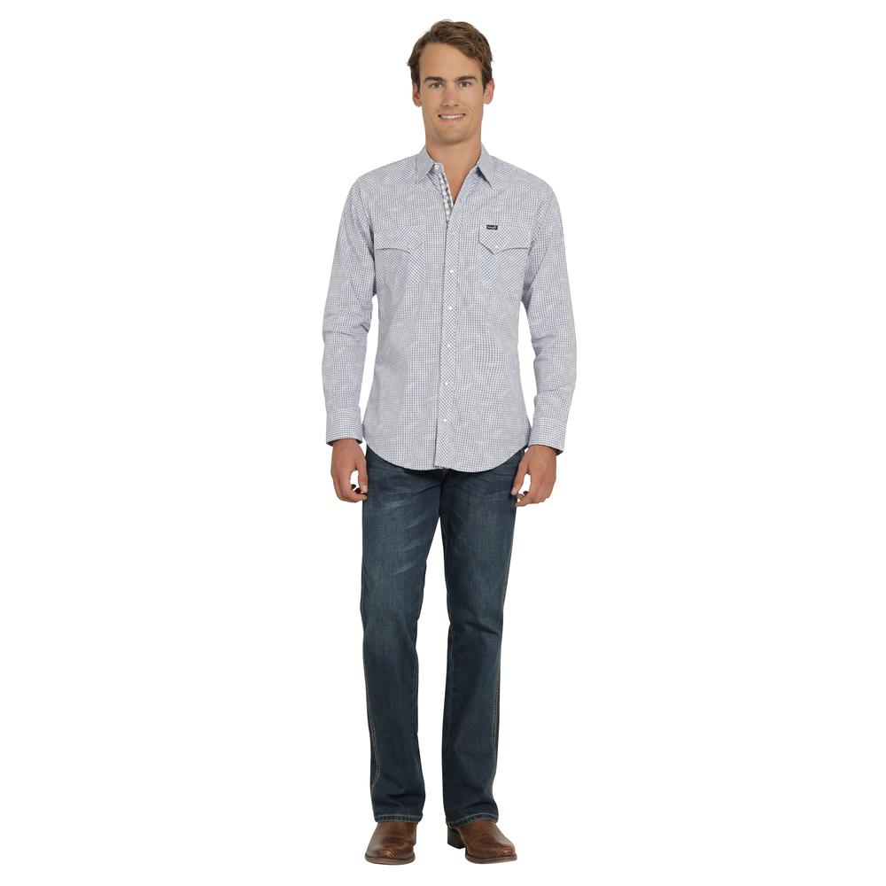 Foto 4 | Camisa Vaquera Wrangler Hombre Retro Slim Manga Larga 514 Azul Cielo