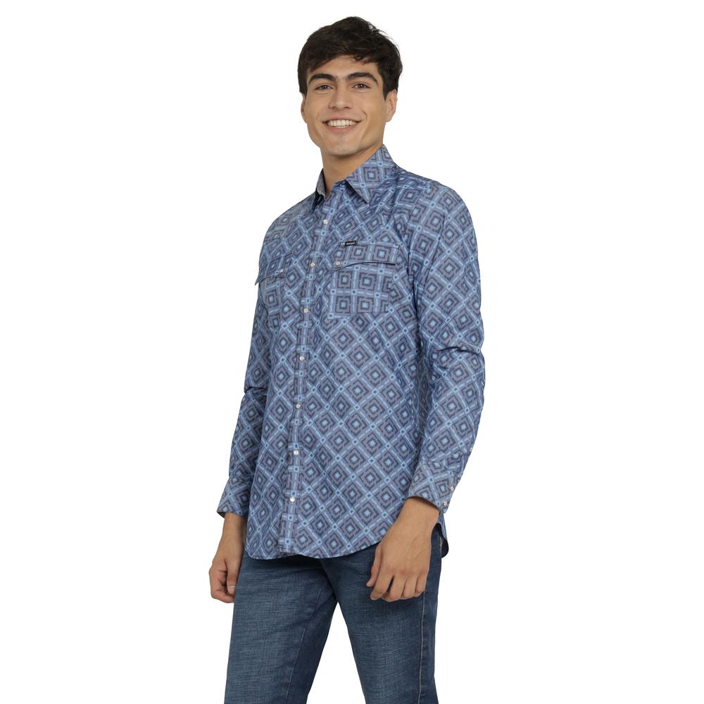 Foto 3 pulgar | Camisa Vaquera Wrangler Hombre Retro Slim Manga Larga 509 Azul Marino