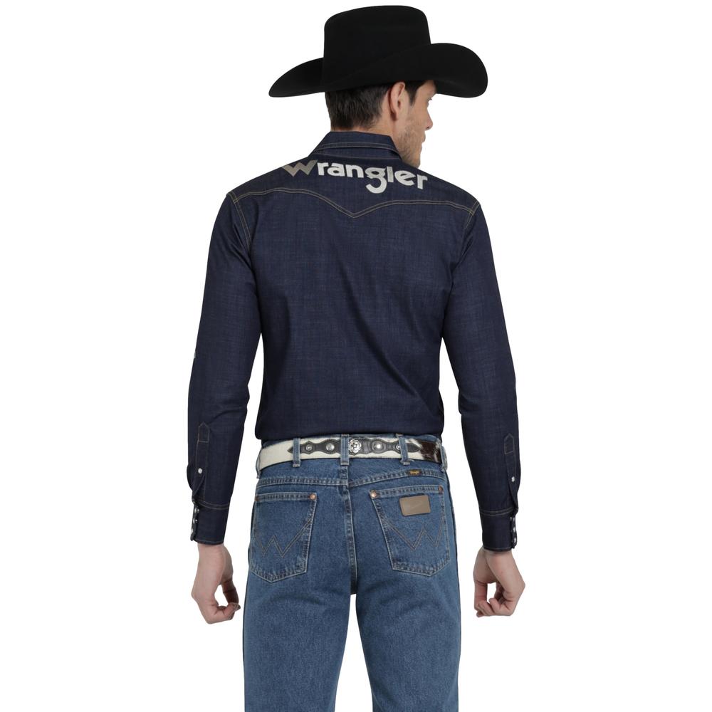 Foto 4 pulgar | Camisa Vaquera Wrangler Hombre Denim Regular Manga Larga 913 Azul