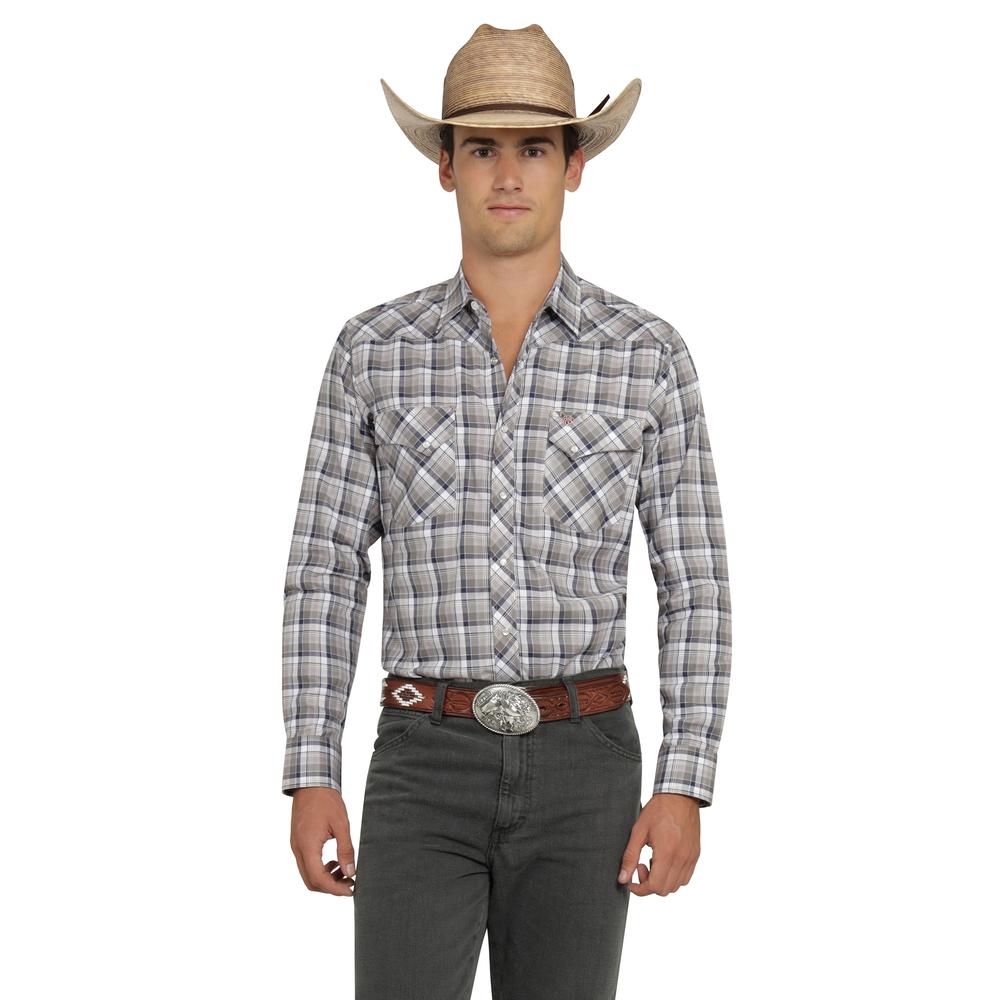 Foto 2 pulgar | Camisa Vaquera Wrangler Hombre Western Fashion Slim Manga Larga 928 Gris