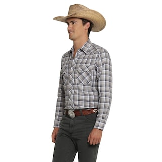 Foto 2 | Camisa Vaquera Wrangler Hombre Western Fashion Slim Manga Larga 928 Gris
