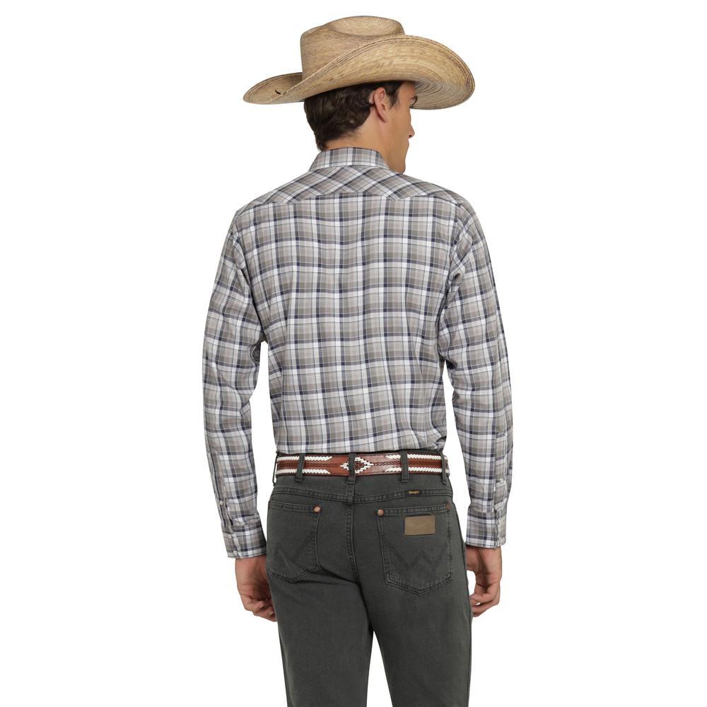 Foto 4 pulgar | Camisa Vaquera Wrangler Hombre Western Fashion Slim Manga Larga 928 Gris