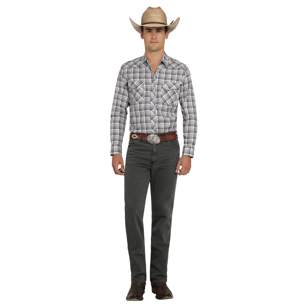 Foto 5 pulgar | Camisa Vaquera Wrangler Hombre Western Fashion Slim Manga Larga 928 Gris
