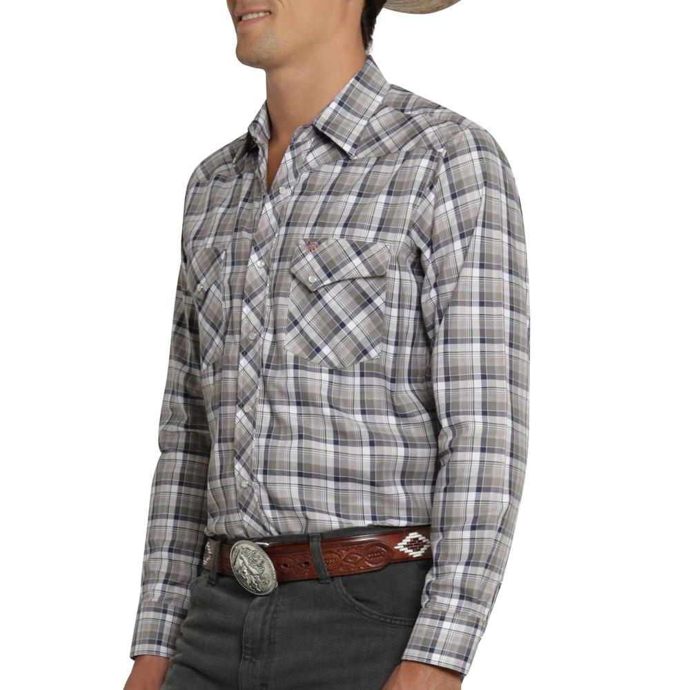 Foto 6 pulgar | Camisa Vaquera Wrangler Hombre Western Fashion Slim Manga Larga 928 Gris