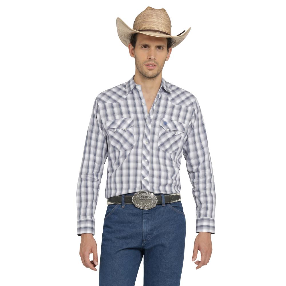Foto 2 pulgar | Camisa Vaquera Wrangler Hombre Western Fashion Slim Manga Larga 471 Azul