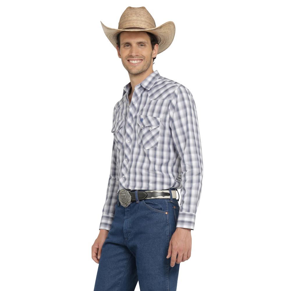 Foto 3 pulgar | Camisa Vaquera Wrangler Hombre Western Fashion Slim Manga Larga 471 Azul