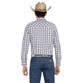 Foto 3 | Camisa Vaquera Wrangler Hombre Western Fashion Slim Manga Larga 471 Azul