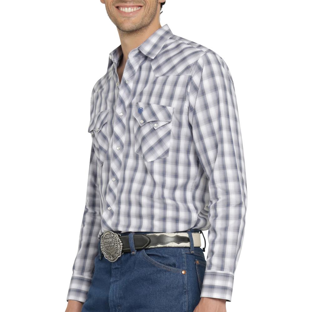 Foto 6 pulgar | Camisa Vaquera Wrangler Hombre Western Fashion Slim Manga Larga 471 Azul