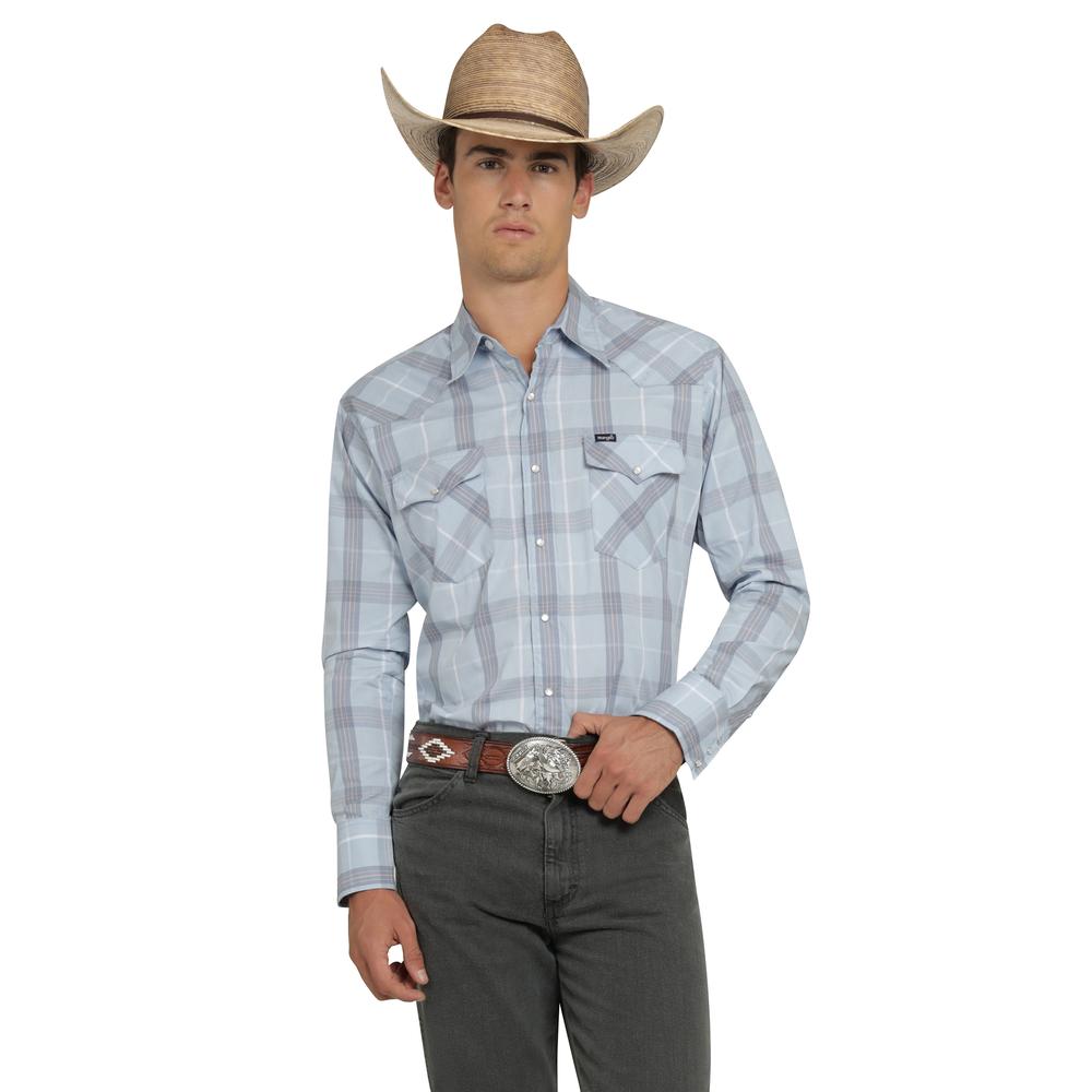 Foto 2 pulgar | Camisa Vaquera Wrangler Hombre Painted Desert Regular Manga Larga 517 Gris